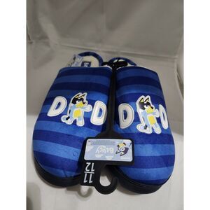 Ground Up Bluey “Dad” Bandit Men’s Plush Slippers – Size 11/12